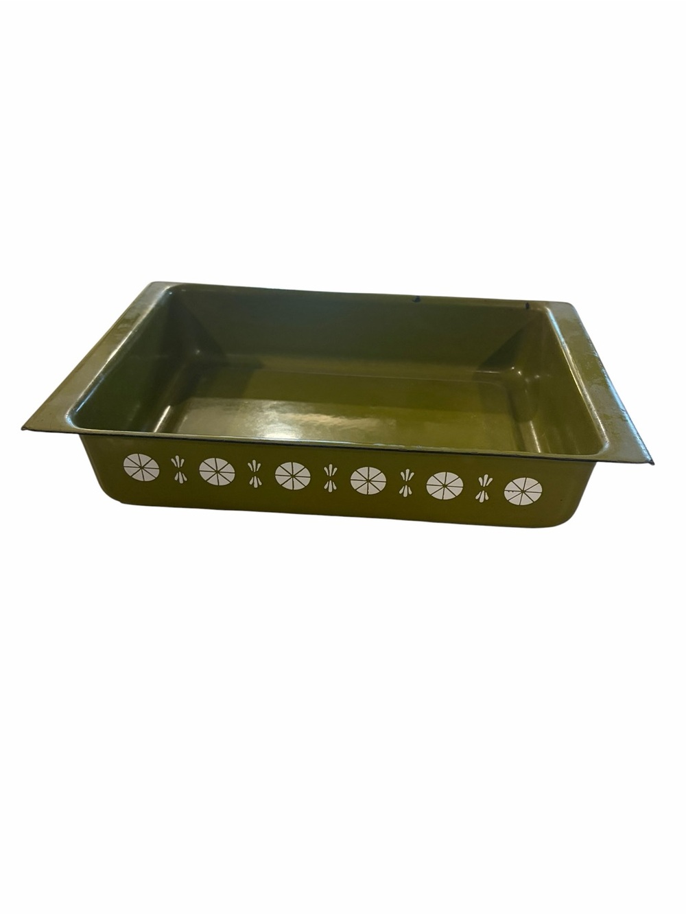 Vintage MCM Cathrine Holm Lotus Green Enamel Lasagna Pan